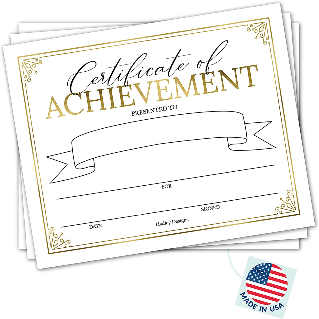 25 Gold Certificates of Achievement