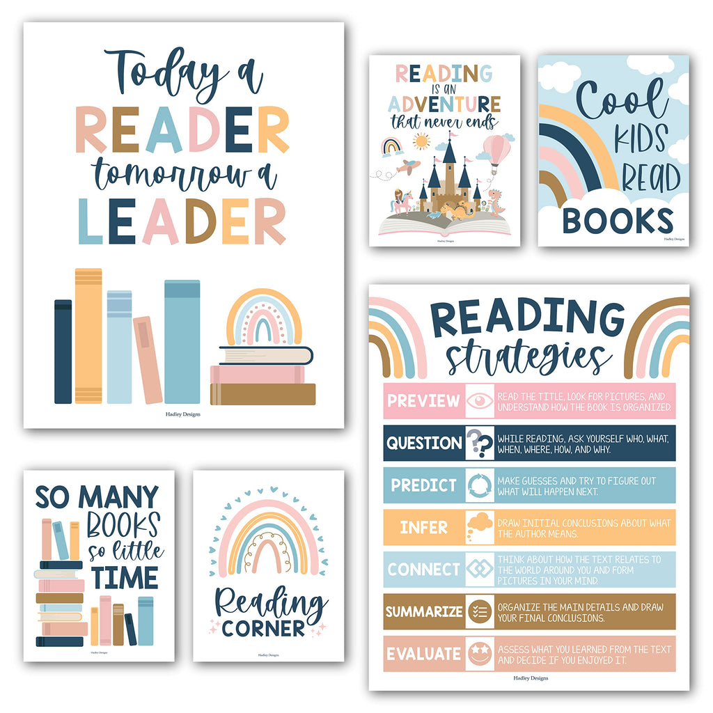 6 Boho Themed Motivational Reading Posters