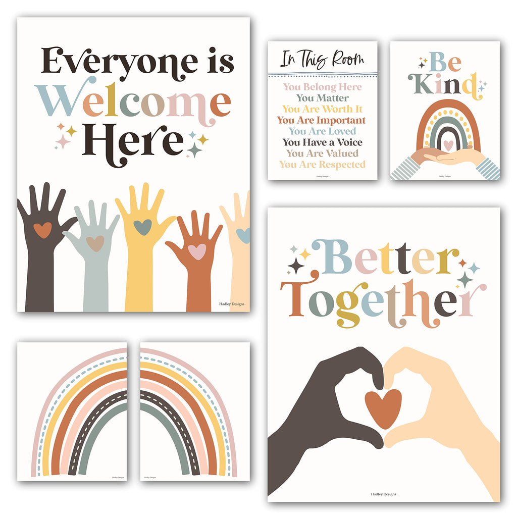 6 Boho Rainbow Diversity Posters
