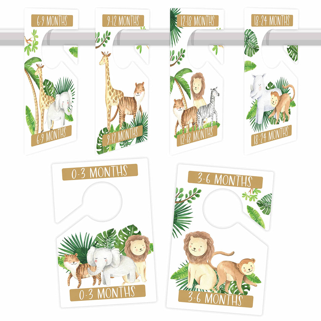 6 Safari-Themed Baby Closet Hanger Dividers