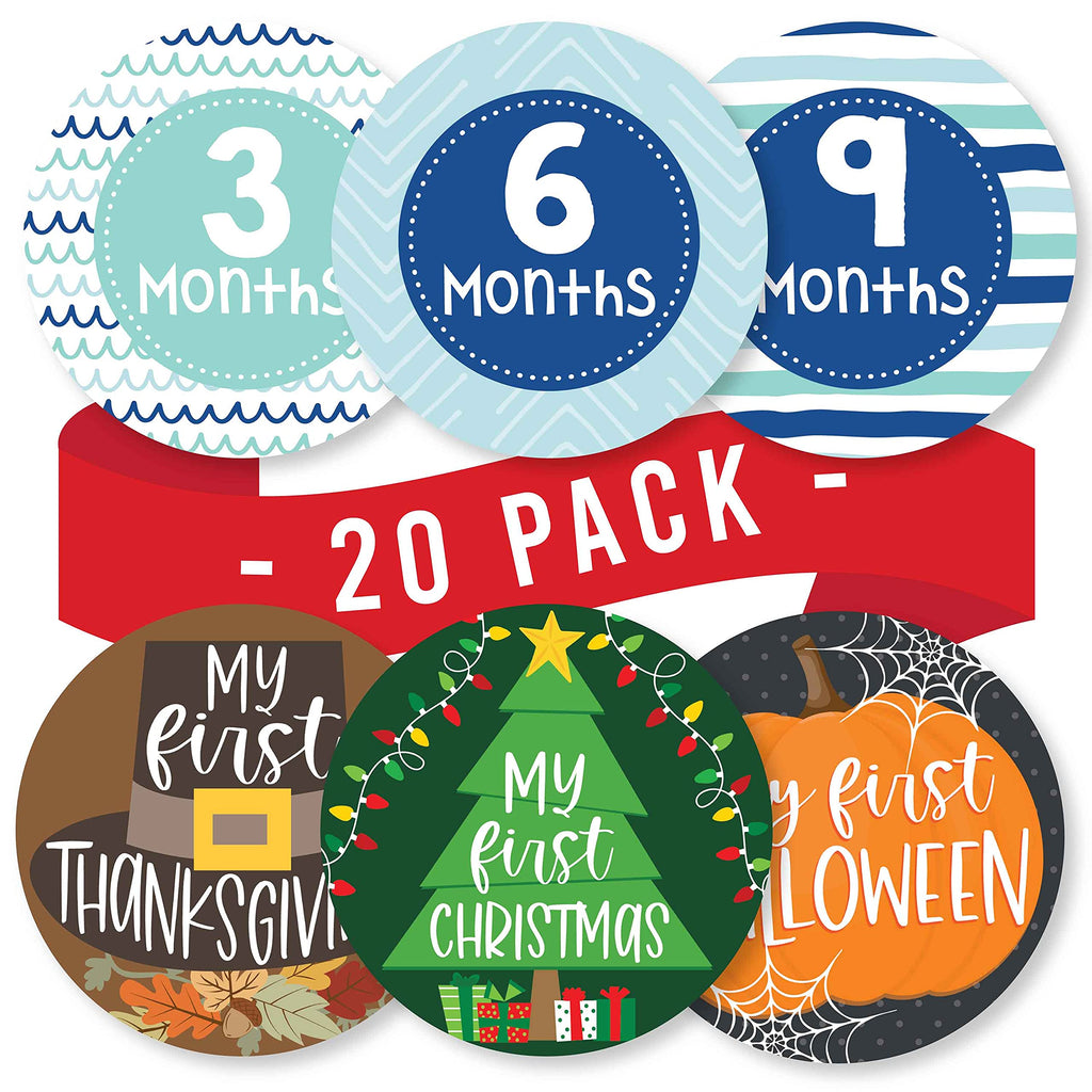 20 Monthly Baby Milestone Stickers