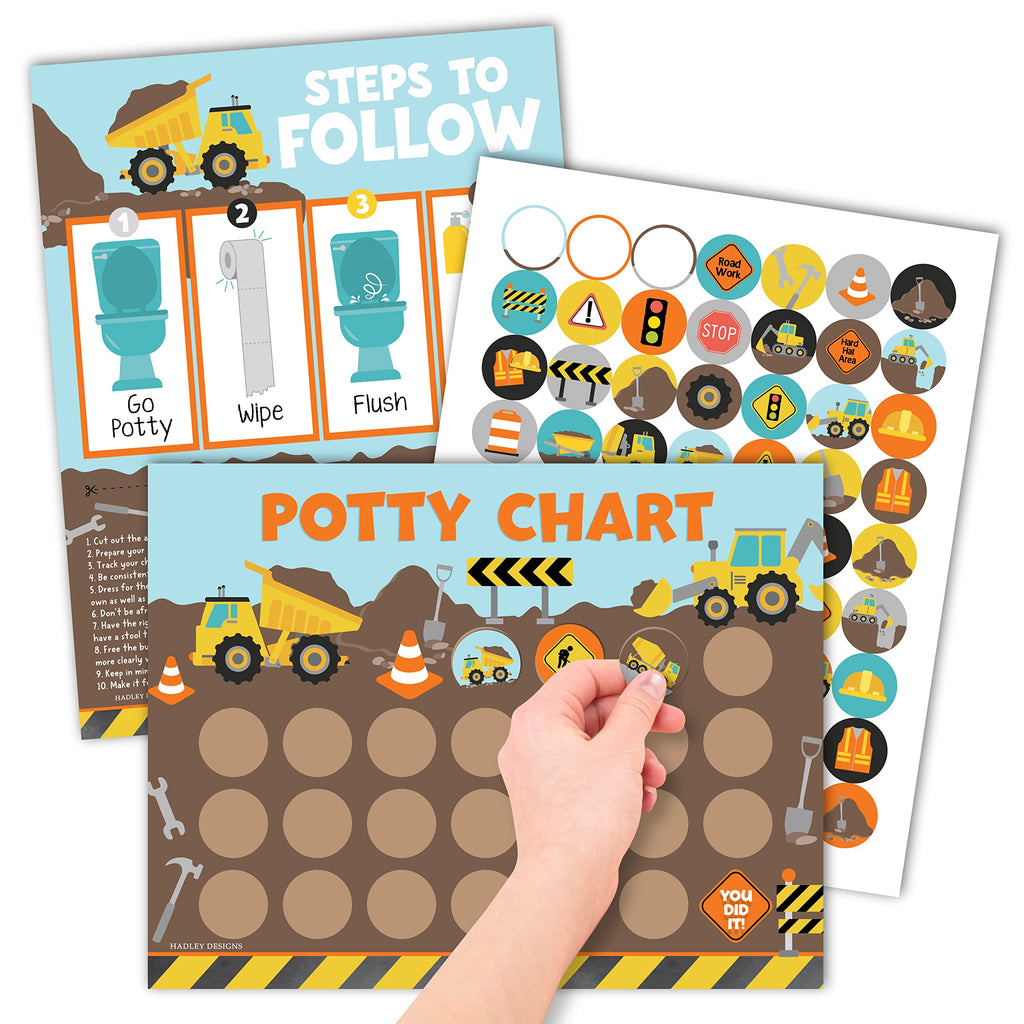 10 Construction Themed Potty Training Charts