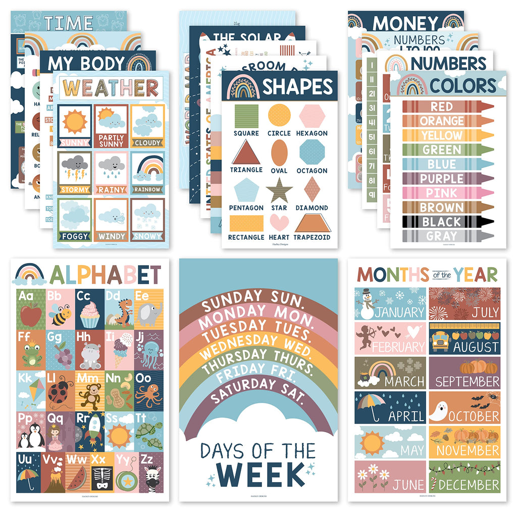16 Boho Educational Posters (alphabet, months, numbers & more!)