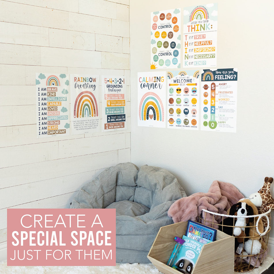 8 Boho Calming Corner Classroom Posters | Hadley Designs