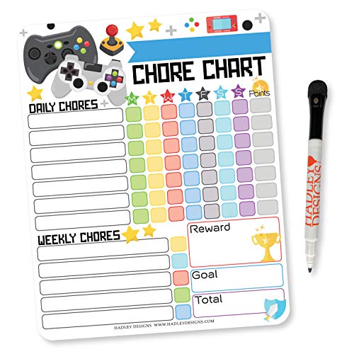 Magnetic Video Games Chore Chart (Dry Erase Marker Included!)